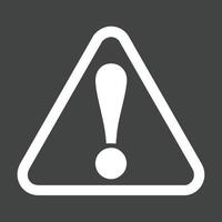 Warning Sign Glyph Inverted Icon vector