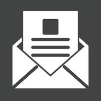 Read Mail Glyph Inverted Icon vector