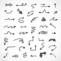 Vector set of hand drawn arrows, elements for presentation