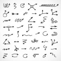 Vector set of hand drawn arrows, elements for presentation
