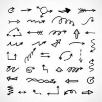 Vector set of hand drawn arrows, elements for presentation