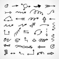 Vector set of hand drawn arrows, elements for presentation