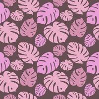 Monstera leaves vector seamless pattern, botanical abstract background