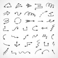 Vector set of hand drawn arrows, elements for presentation