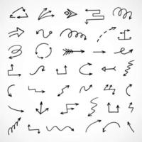 Vector set of hand drawn arrows, elements for presentation