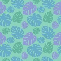 Monstera leaves vector seamless pattern, botanical abstract background