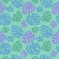 Monstera leaves vector seamless pattern, botanical abstract background