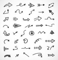 Vector set of hand drawn arrows, elements for presentation