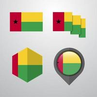 Guinea Bissau flag design set vector