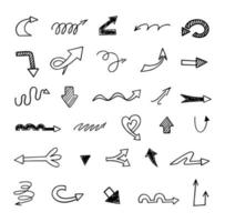 Vector set of hand drawn arrows, elements for presentation