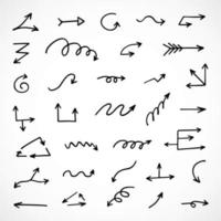 Vector set of hand drawn arrows, elements for presentation