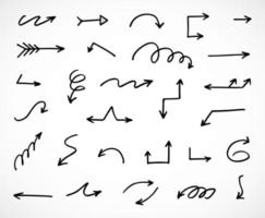 Vector set of hand drawn arrows, elements for presentation