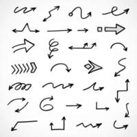 Vector set of hand drawn arrows, elements for presentation