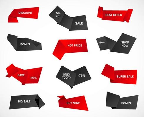 Vector stickers, price tag, banner, label. Coupon sale, offers and promotions vector template. Shop price tag, retail, commerce, business. Set of speech bubbles