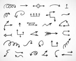 Vector set of hand drawn arrows, elements for presentation