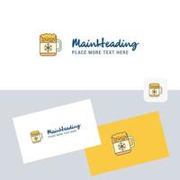 Dish vector logotype with business card template Elegant corporate identity Vector