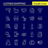 Clothes Shopping Hand Drawn Icon for Web Print and Mobile UXUI Kit Such as File Sale Shopping Rate Shopping Hand Bag Tag Pictogram Pack Vector