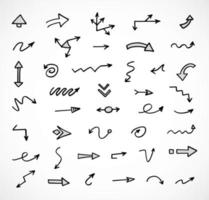 Vector set of hand drawn arrows, elements for presentation