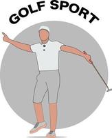 golf feliz disfrutar jugador vector