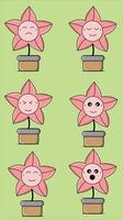 Flower Cute Character Vector