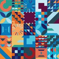 Geometric Bauhaus Pattern design. Abstract Background design template. Vector Shape and modern art.