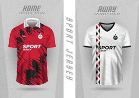 Background mockup for sports jerseys, team jerseys, club jerseys, red and white stripes. vector