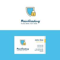 Flat Protected Logo and Visiting Card Template Busienss Concept Logo Design vector