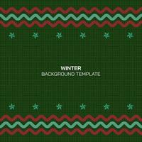 Illustration of knitwear Christmas pattern background. Christmas background with blank space. vector