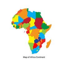 mapa de áfrica regiones de áfrica mapa político con países individuales, dibujo de mapa de áfrica vector