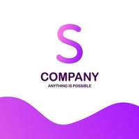 S company logo design with purple theme vector