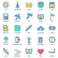 25 Business Concept Mix Flat Color Icon set vector