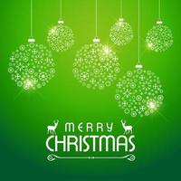 Merry Christmas greetings design with green background vector