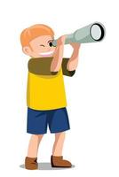 Child telescope illustration vector