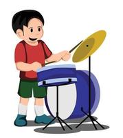 Kid drum illustration vector