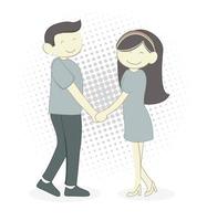 Couple happy activity illustration vector