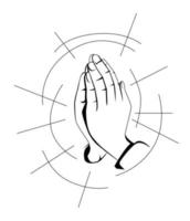 Prayer hand illustration vector