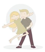 Couple happy activity illustration vector