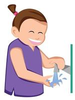 girl washing hands vector