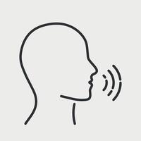 Talk sign. Man with open mouth, speech icon. Vector illustration