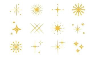 Twinkling stars icon set. Y2K concept. Vector illustration