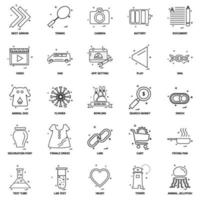 25 conjunto de iconos de línea de mezcla de concepto de negocio vector