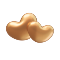 3D Shiny Heart Shaped Balloons Expression of love on Valentine's Day. png