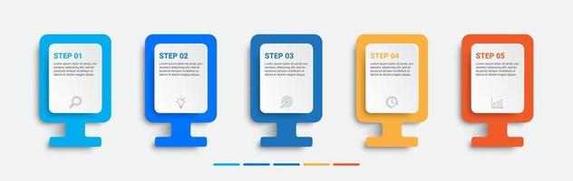 diseño infográfico de línea de tiempo con iconos y 5 opciones o pasos. infografía para el concepto de negocio vector