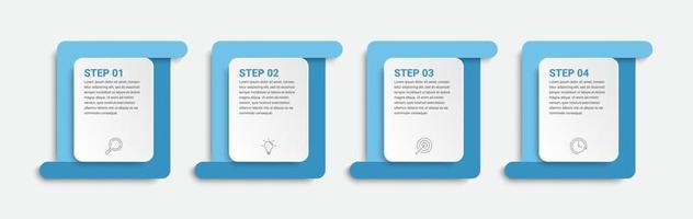 diseño infográfico de línea de tiempo con iconos y 4 opciones. infografía para el concepto de negocio vector