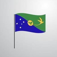 Christmas island waving Flag vector