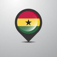 alfiler de mapa de Ghana vector