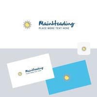 Sun vector logotype with business card template Elegant corporate identity Vector