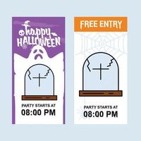 Happy Halloween invitation design with grave vector