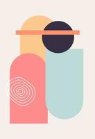 Abstract design with doodles and various shapes. Modern art isolated vector graphics.