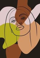 hermosa mujer africana. arte mural al estilo del arte pop. arte de pared colorido. vector